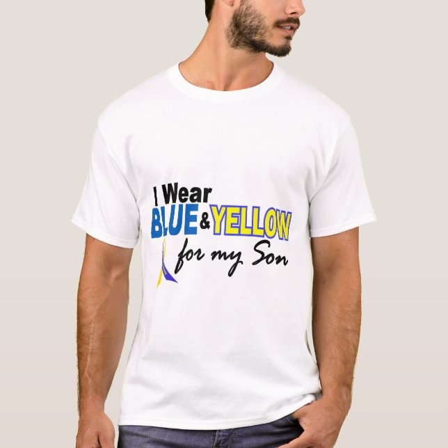 Down-Syndrom I Abnutzung blau u. gelb für meinen T-Shirt (Vorderseite)