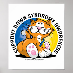 Down-Syndrom Katze Poster