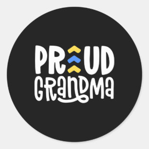 Down-Syndrom Oma Awareness-Geschenk Lucky Arrows Runder Aufkleber