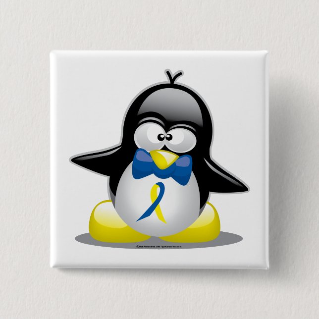 Down-Syndrom Pinguin Button (Vorderseite)