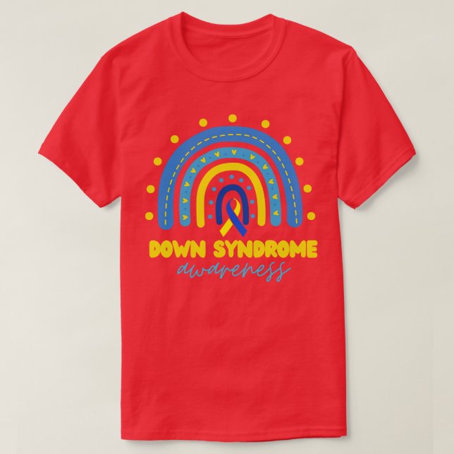 Down-Syndrom Regenbogen 9 T-Shirt (Design vorne)