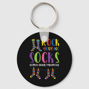 Down-Syndrom Rock Deine Socken Bewusstsein Männer Schlüsselanhänger