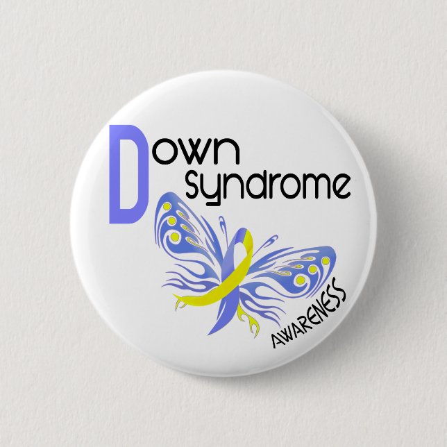 Down-Syndrom SCHMETTERLING 3,1 Button (Vorderseite)