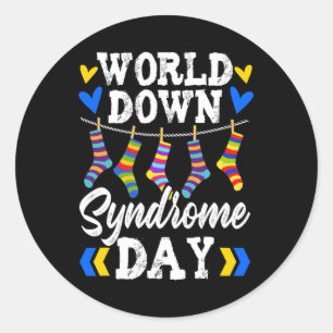 Down Syndrom Socken Down Syndrome Awareness 2 Runder Aufkleber