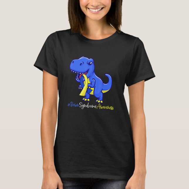 Down Syndrom T Rex Dinosaurier Boys Kids Trisomy T T-Shirt (Vorderseite)