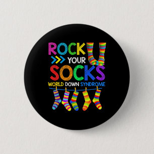 Down Syndrom Tag Rock Your Socks Awareness 1 Button