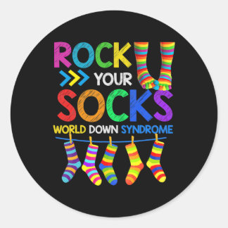 Down Syndrom Tag Rock Your Socks Awareness 1 Runder Aufkleber