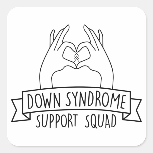 Down-Syndrom-Unterstützung Squad Awareness-Special Quadratischer Aufkleber (Vorderseite)