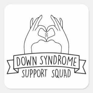 Down-Syndrom-Unterstützung Squad Awareness-Special Quadratischer Aufkleber