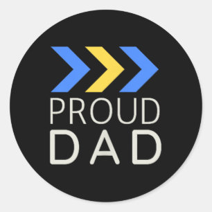 Down Syndrom Vater Shirt - Down Syndrom Shirts für Runder Aufkleber