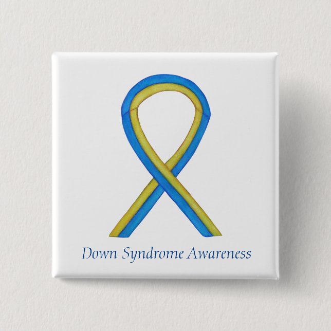 Down Syndrome Art Awareness Ribbon Button Buttons (Vorderseite)