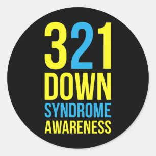 Down Syndrome Awareness 321 Runder Aufkleber