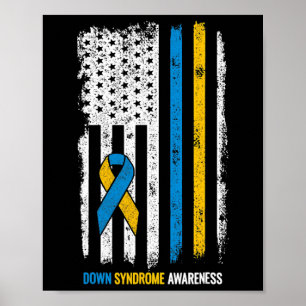 Down Syndrome Awareness American Flag Down Syndrom Poster
