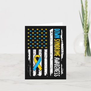 Down Syndrome Awareness American Flag T21 Down Syn Karte