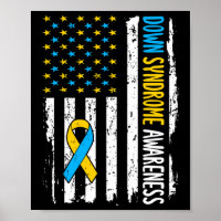 Down Syndrome Awareness American Flag T21 Down Syn