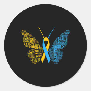 Down Syndrome Awareness Butterfly Support Geschenk Runder Aufkleber
