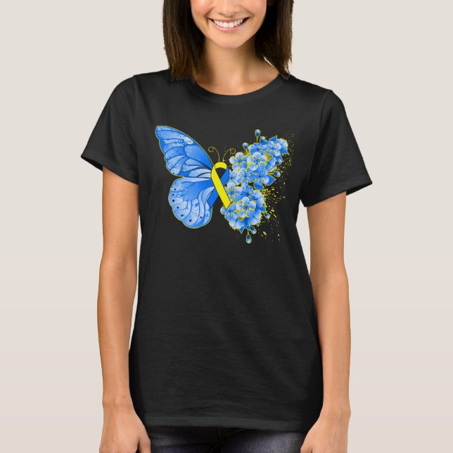 Down Syndrome Awareness Butterfly T-Shirt (Vorderseite)