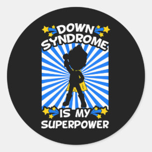 Down Syndrome Awareness Chromosome Superpower Gift Runder Aufkleber