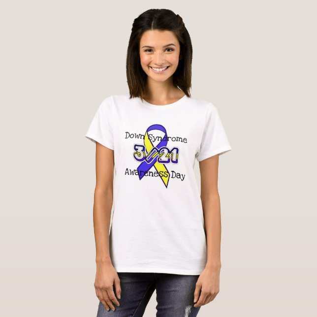 Down Syndrome Awareness Day Ribbon 3/21 Shirt (Vorne ganz)