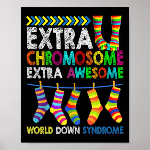 Down Syndrome Awareness Extra Chromosome Extra Awe Poster