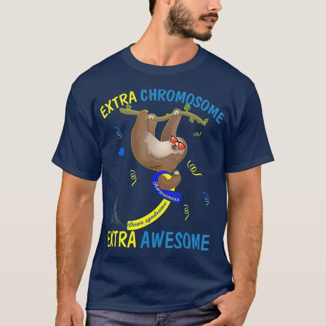 Down Syndrome Awareness Extra Phantastische Sloth  T-Shirt (Vorderseite)