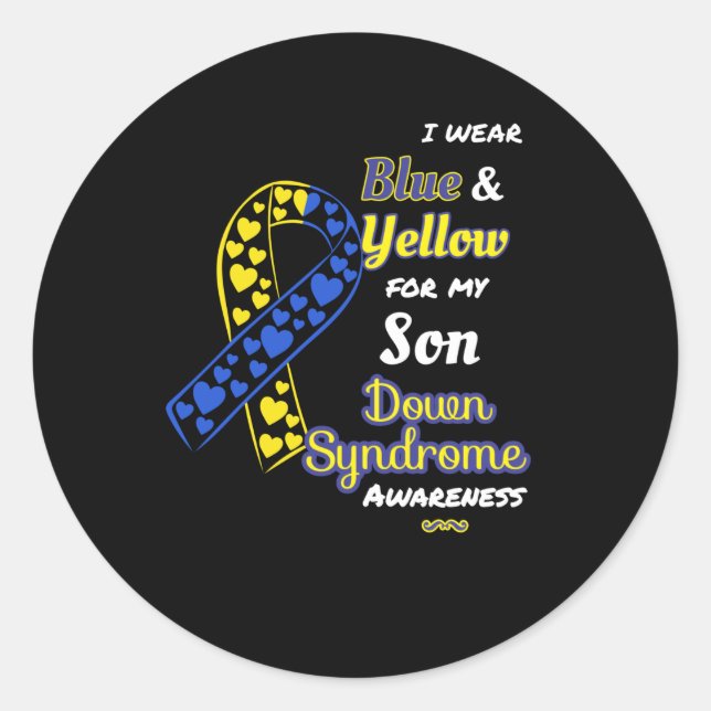 Down Syndrome Awareness for Son Runder Aufkleber (Vorderseite)