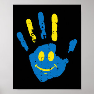 Down Syndrome Awareness Hand Smile Trisomy 21 Männ Poster