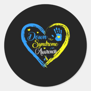 Down Syndrome Awareness Heart 21 März Support Runder Aufkleber