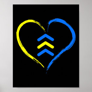 Down Syndrome Awareness Heart and 3 Arrow Support Poster