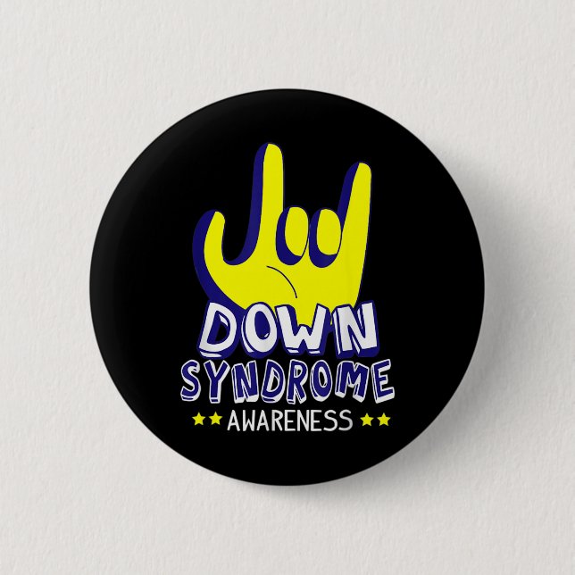 Down Syndrome Awareness I Liebe Sie ASL Hand Signi Button (Vorderseite)