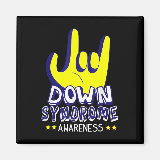 Down Syndrome Awareness I Liebe Sie ASL Hand Signi Magnet (Vorne)