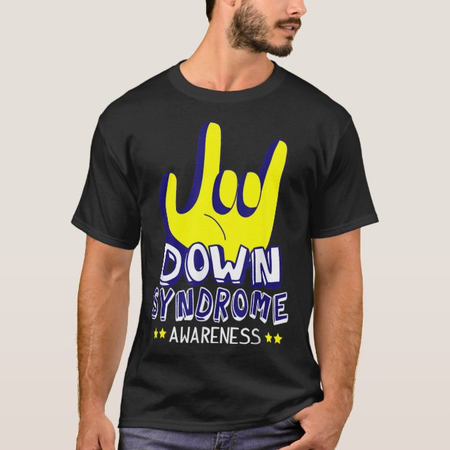 Down Syndrome Awareness I Liebe Sie ASL Hand Signi T-Shirt (Vorderseite)