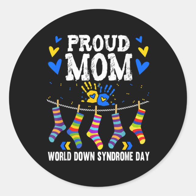 Down Syndrome Awareness Mama Runder Aufkleber (Vorderseite)
