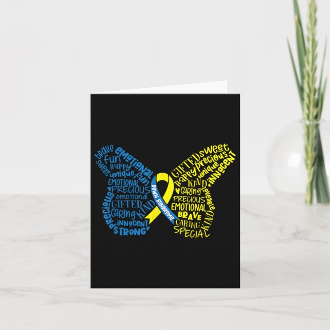 Down Syndrome Awareness Month Butterfly Word Cloud Karte (Vorderseite)