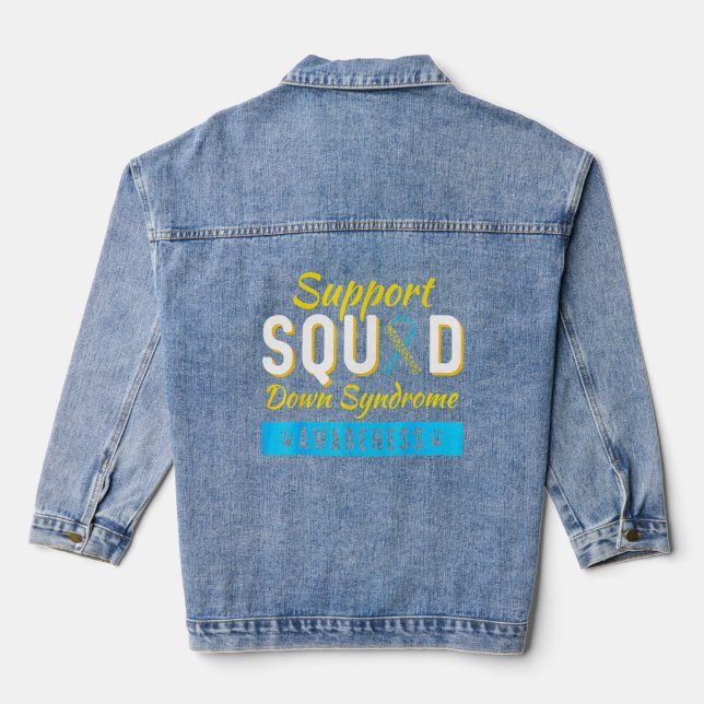 Down Syndrome Awareness Month Ribbon Support Squad Jeansjacke (Rückseite)