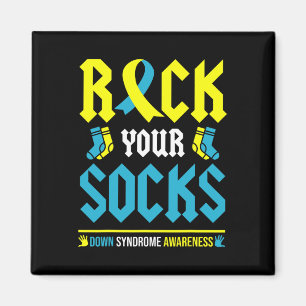 Down Syndrome Awareness Rock Your Socks Trisomy 21 Magnet