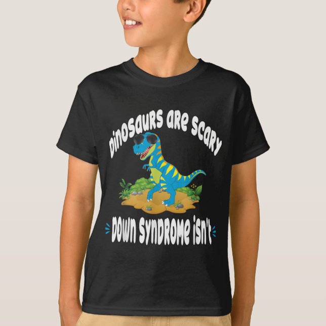 Down Syndrome Awareness s Toddler Boys Girls Dinos T-Shirt (Vorderseite)