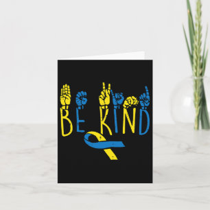 Down Syndrome Awareness Seien freundlich Asl Hand Karte