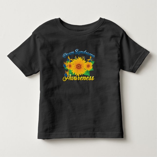 Down Syndrome Awareness Sonnenblumen Butterfly Ges Kleinkind T-shirt (Vorderseite)