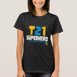 Down Syndrome Awareness T21 Superhero Down Syndrom T-Shirt