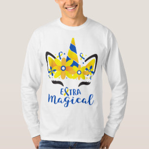Down Syndrome Awareness Unicorn Girl Mama Extra Ma T-Shirt