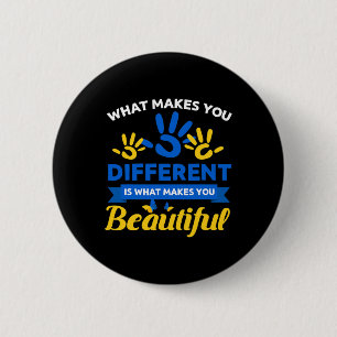 Down Syndrome Day Awareness Ribbon T21 Day Beautif Button