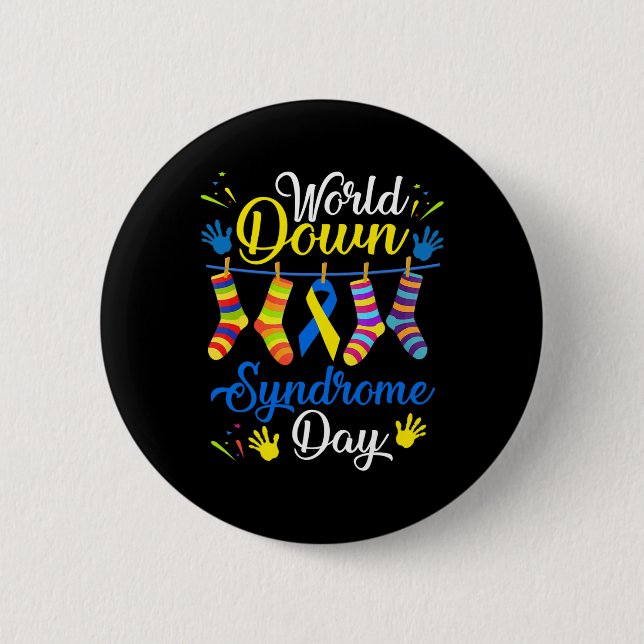 Down Syndrome Day Awareness Socks 21 März Button (Vorderseite)