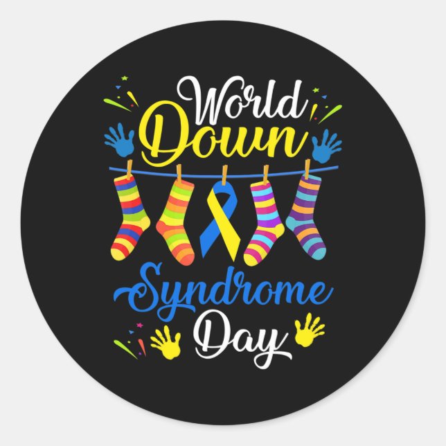 Down Syndrome Day Awareness Socks 21 März Runder Aufkleber (Vorderseite)