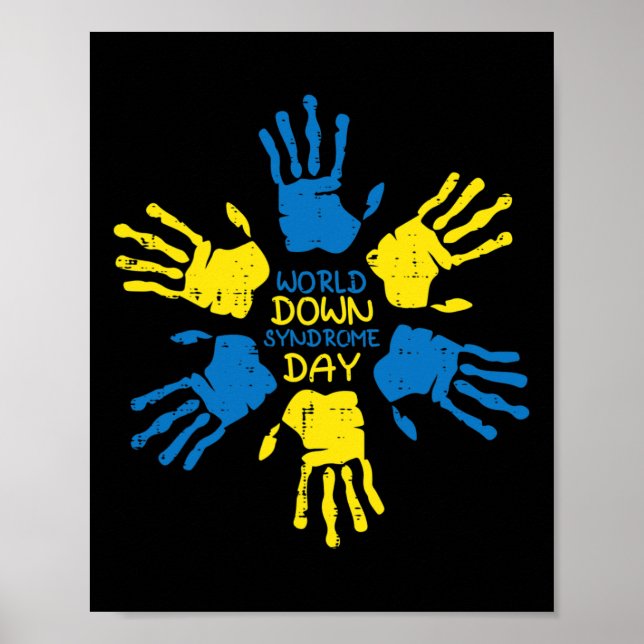 Down Syndrome Day Hände Bewusstsein 321 Männer Fra Poster (Vorne)