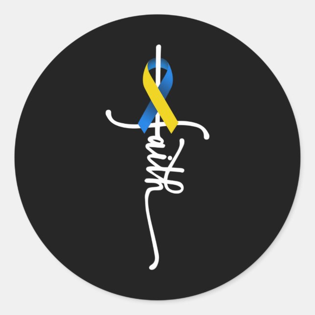 Down Syndrome Faith Down Syndrome Awareness Gifts Runder Aufkleber (Vorderseite)