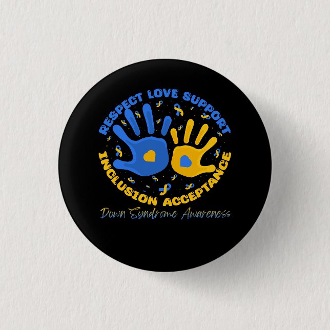 Down Syndrome Ribbon respektieren Support Awarenes Button (Vorderseite)