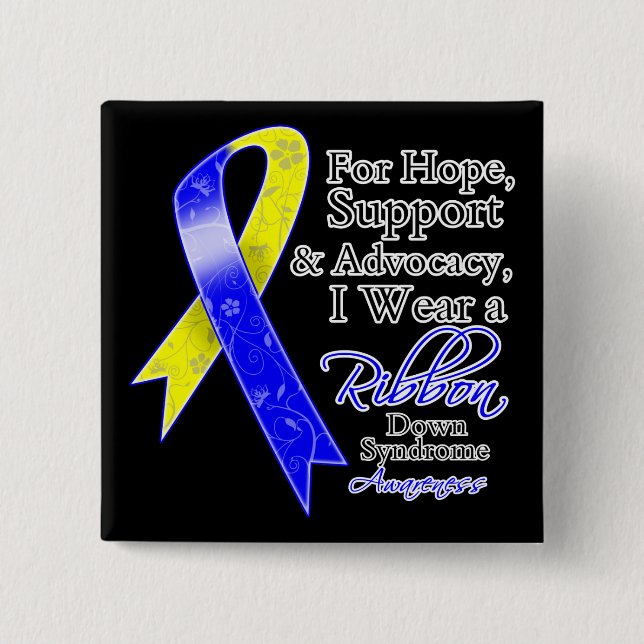 Down Syndrome Support Hope Awareness Button (Vorderseite)