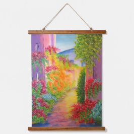 Down the Lane Wandteppich Mit Holzrahmen