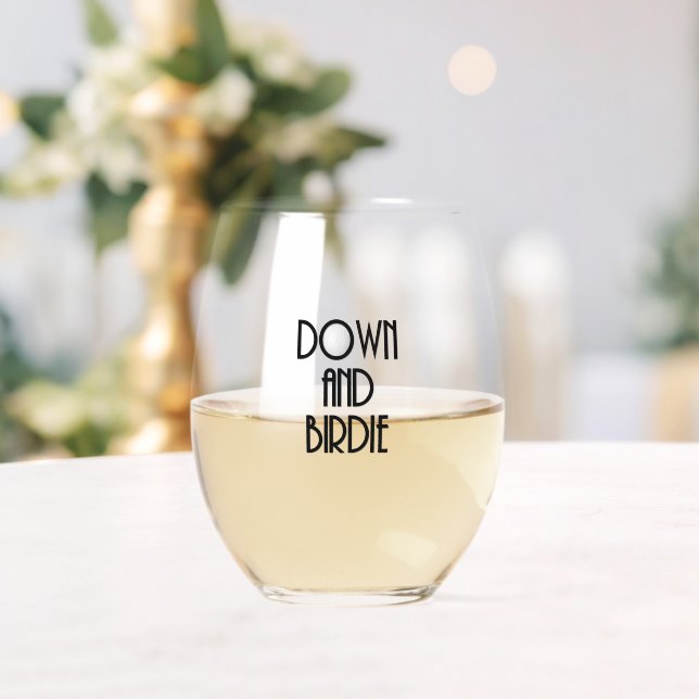 Down und Birdie Weinglas Ohne Stiel (Insitu (Hochzeit))